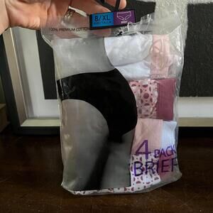 New body glamour women’s pack of 4 100% cotton briefs size XL